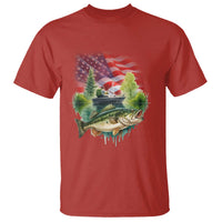 Bass Fishing Patriotic American Flag T Shirt - Wonder Print Shop
