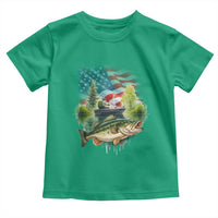 Bass Fishing Patriotic American Flag Toddler T Shirt - Wonder Print Shop