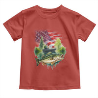 Bass Fishing Patriotic American Flag Toddler T Shirt - Wonder Print Shop