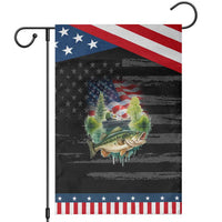 Bass Fishing Patriotic American Flag Garden Flag