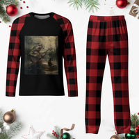 Weird Bass Fish Playing Bass Guitar Plaid Pajama Set Funny Cursed Meme - Wonder Print Shop
