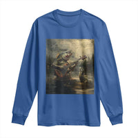 Weird Bass Fish Playing Bass Guitar Long Sleeve Shirt Funny Cursed Meme - Wonder Print Shop