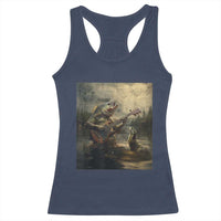 Weird Bass Fish Playing Bass Guitar Racerback Tank Top Funny Cursed Meme - Wonder Print Shop