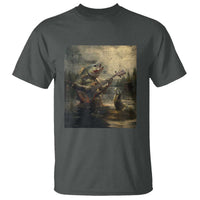 Weird Bass Fish Playing Bass Guitar T Shirt Funny Cursed Meme - Wonder Print Shop