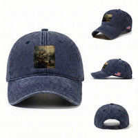 Weird Bass Fish Playing Bass Guitar Washed Cotton Baseball Cap Funny Cursed Meme
