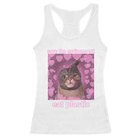Save The Environment Eat Plastic Racerback Tank Top Funny Cute Cat Meme - Wonder Print Shop