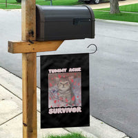 Tummy Ache Survivor Garden Flag Funny Cute Cat Meme - Wonder Print Shop