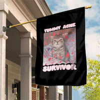 Tummy Ache Survivor Garden Flag Funny Cute Cat Meme - Wonder Print Shop