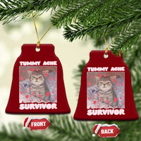 Tummy Ache Survivor Ceramic Ornament Funny Cute Cat Meme - Wonder Print Shop