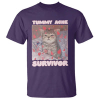 Tummy Ache Survivor T Shirt Funny Cute Cat Meme - Wonder Print Shop