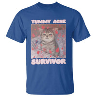 Tummy Ache Survivor T Shirt Funny Cute Cat Meme - Wonder Print Shop