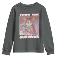 Tummy Ache Survivor Youth Sweatshirt Funny Cute Cat Meme - Wonder Print Shop