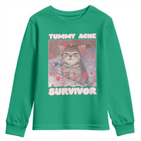 Tummy Ache Survivor Youth Sweatshirt Funny Cute Cat Meme - Wonder Print Shop