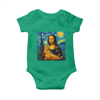 Mona Lisa Cat Starry Night Baby Onesie - Wonder Print Shop