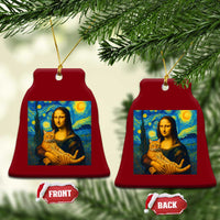 Mona Lisa Cat Starry Night Ceramic Ornament - Wonder Print Shop