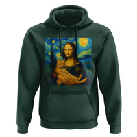 Mona Lisa Cat Starry Night Hoodie - Wonder Print Shop