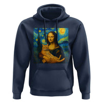 Mona Lisa Cat Starry Night Hoodie - Wonder Print Shop