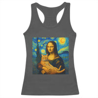 Mona Lisa Cat Starry Night Racerback Tank Top - Wonder Print Shop