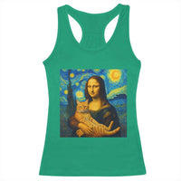 Mona Lisa Cat Starry Night Racerback Tank Top - Wonder Print Shop