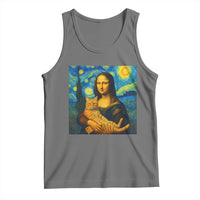 Mona Lisa Cat Starry Night Tank Top - Wonder Print Shop