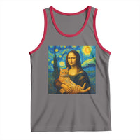 Mona Lisa Cat Starry Night Tank Top - Wonder Print Shop