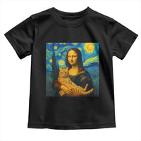 Mona Lisa Cat Starry Night Toddler T Shirt - Wonder Print Shop