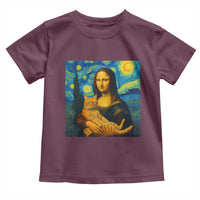 Mona Lisa Cat Starry Night Toddler T Shirt - Wonder Print Shop