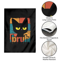 Funny Black Cat Bruh Meme Garden Flag Funny Black Cat - Wonder Print Shop