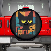 Funny Black Cat Bruh Meme Spare Tire Cover Funny Black Cat - Wonder Print Shop