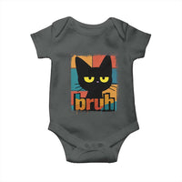 Funny Black Cat Bruh Meme Baby Onesie Funny Black Cat - Wonder Print Shop