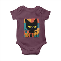 Funny Black Cat Bruh Meme Baby Onesie Funny Black Cat - Wonder Print Shop