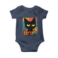 Funny Black Cat Bruh Meme Baby Onesie Funny Black Cat - Wonder Print Shop