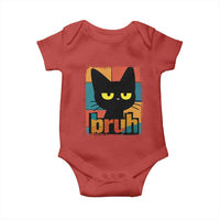Funny Black Cat Bruh Meme Baby Onesie Funny Black Cat - Wonder Print Shop