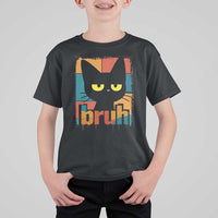 Funny Black Cat Bruh Meme T Shirt For Kid Funny Black Cat - Wonder Print Shop