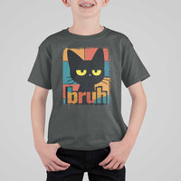 Funny Black Cat Bruh Meme T Shirt For Kid Funny Black Cat - Wonder Print Shop