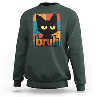 Funny Black Cat Bruh Meme Sweatshirt Funny Black Cat - Wonder Print Shop
