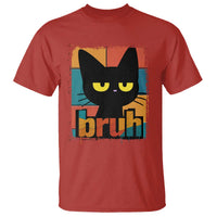 Funny Black Cat Bruh Meme T Shirt Funny Black Cat - Wonder Print Shop