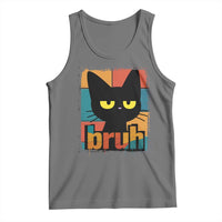 Funny Black Cat Bruh Meme Tank Top Funny Black Cat - Wonder Print Shop