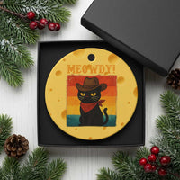 Meowdy Cowboy Cat Ceramic Ornament Cute Black Kitten Country Western - Wonder Print Shop