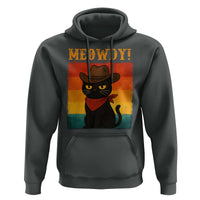 Meowdy Cowboy Cat Hoodie Cute Black Kitten Country Western - Wonder Print Shop