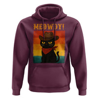 Meowdy Cowboy Cat Hoodie Cute Black Kitten Country Western - Wonder Print Shop