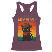 Meowdy Cowboy Cat Racerback Tank Top Cute Black Kitten Country Western - Wonder Print Shop