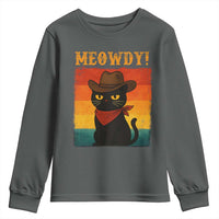 Meowdy Cowboy Cat Youth Sweatshirt Cute Black Kitten Country Western - Wonder Print Shop