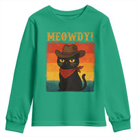 Meowdy Cowboy Cat Youth Sweatshirt Cute Black Kitten Country Western - Wonder Print Shop