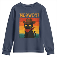 Meowdy Cowboy Cat Youth Sweatshirt Cute Black Kitten Country Western - Wonder Print Shop
