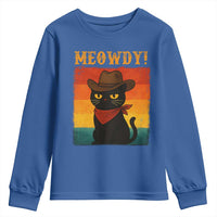 Meowdy Cowboy Cat Youth Sweatshirt Cute Black Kitten Country Western - Wonder Print Shop
