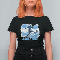 Argentina Soccer Fan Argentinian Flag Patriotic Sports T Shirt For Women