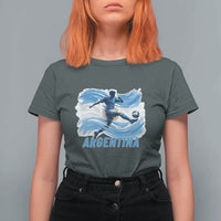 Argentina Soccer Fan Argentinian Flag Patriotic Sports T Shirt For Women