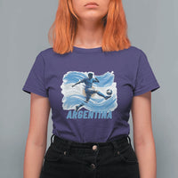 Argentina Soccer Fan Argentinian Flag Patriotic Sports T Shirt For Women