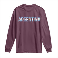 Vintage Argentina Flag Retro Argentinian Long Sleeve Shirt